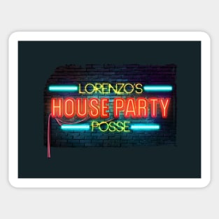 Lorenzo's House Party Thin Neon Letters Sticker